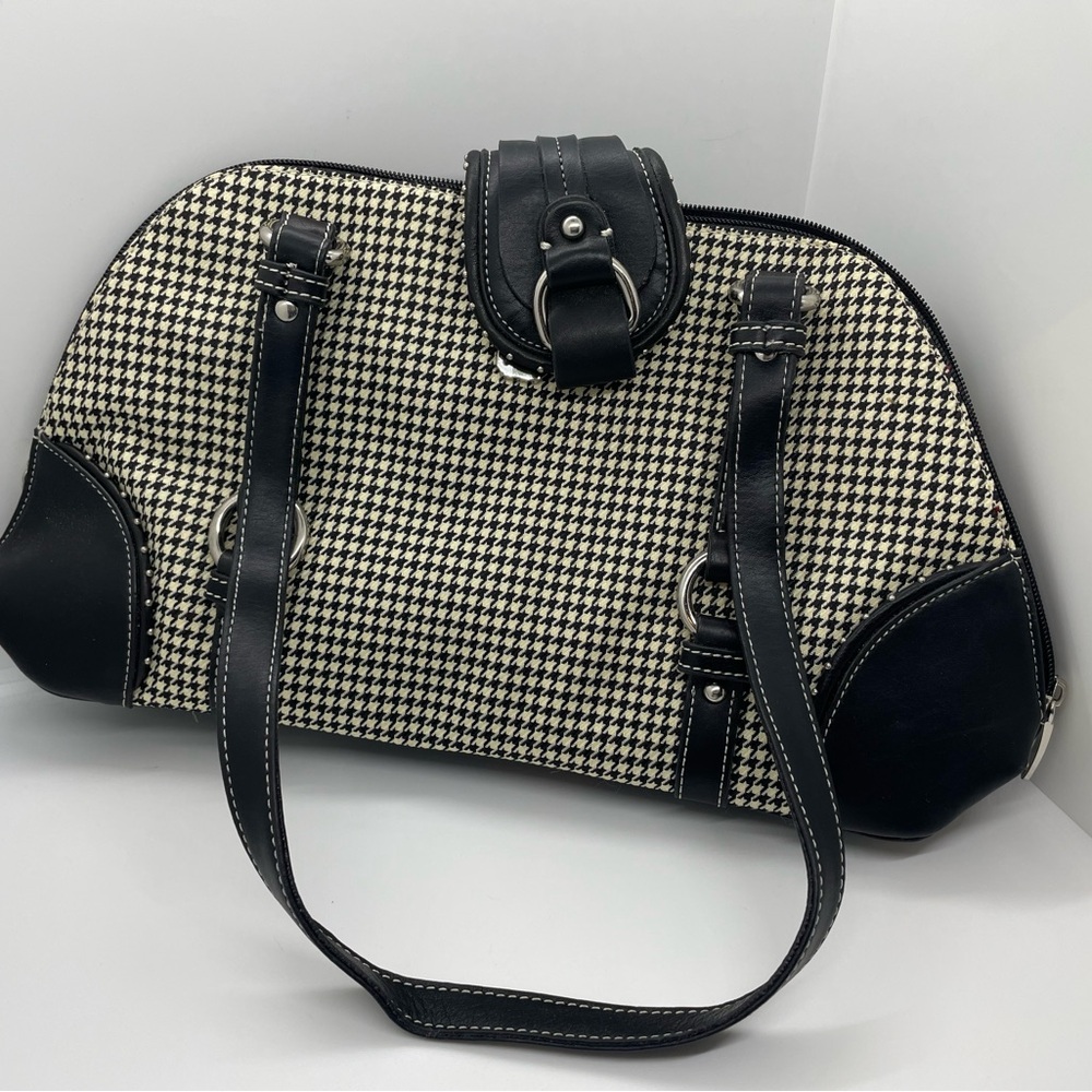MC Black and White Houndstooth Women's Handbag